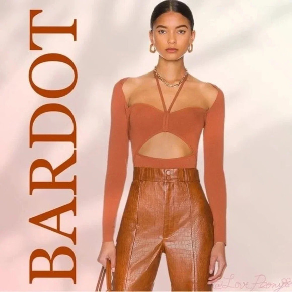 NEW BARDOT Maxwell Knit Top in Copper Size L - Picture 1 of 11
